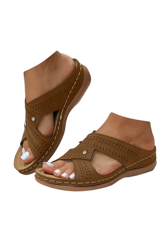 Orthopedic Sandals for Women Fashion Boho Cutout Wedge Shoes Comfortable Summer Dress Shoes
