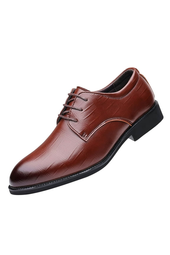 Oxford Plain Toe Dress Shoes for Men Classic Formal Derby Shoes Modern Lace up Shoes