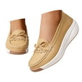thumbnail image 1 of IUJSOY Platform Loafers for Women Bow Penny Loafers Slip on Walking Shoes Wedges Nursing Shoes, 1 of 8