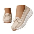 thumbnail image 1 of IUJSOY Platform Loafers for Women Bow Penny Loafers Slip on Walking Shoes Wedges Nursing Shoes, 1 of 9