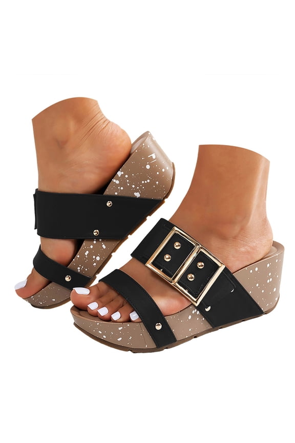 Platform Sandals Women 2025 Fashion Summer Dress Shoes Arch Support Casual Slide Shoes