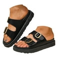 thumbnail image 1 of IUJSOY Platform Sandals for Women 2025 Comfortable Slides Open Toe Slippers Double Buckle Beach Shoe, 1 of 9