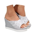 thumbnail image 1 of Mostsola Platform Wedges Heels for Women Sandals Peep Toe Slip on Shoes Slides Summer Slippers, 1 of 9