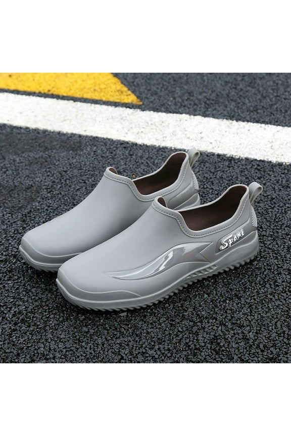 Rain Boots Men Waterproof Garden Shoes Car Wash Footwear Low Top Camp Booties for Yard Work
