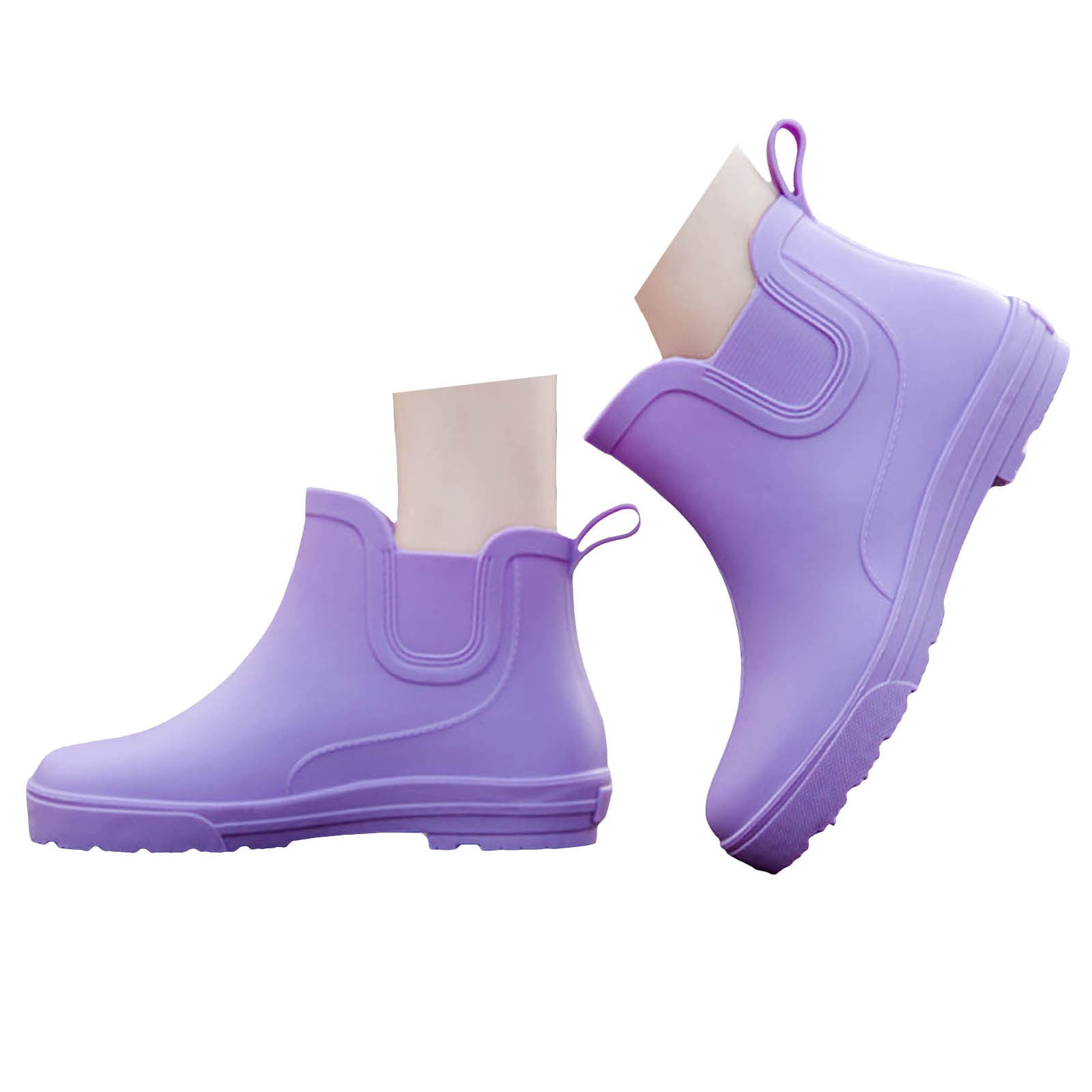 IUJSOY Rain Boots Women Ankle Booties Ladies Waterproof Spring Wide Calf Non-Slip Garden Boot