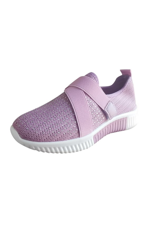 Rhinestone Slip on Sneakers for Women Mesh Walking Shoes Fashion Breathable Glitter Sneaker