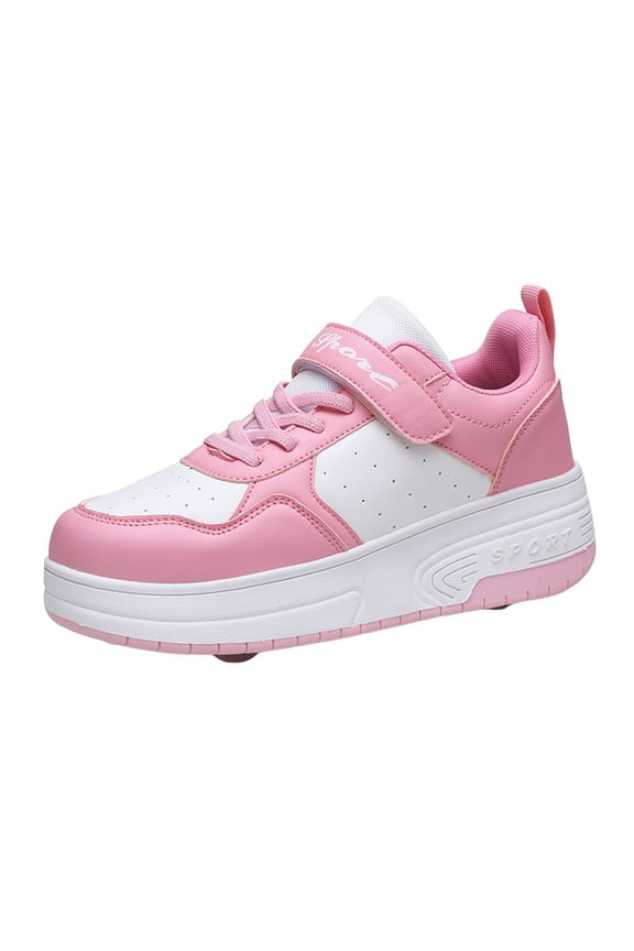Roller Skate Shoes for Boys Girls High Top Fashion Sneaker with 2 Wheels Athletic Shoes