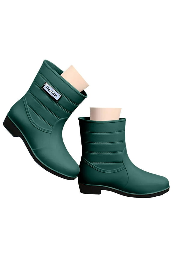 Short Ankle Rain Boots Women Lightweight Chelsea Rainboots Rubber Waterproof Booties