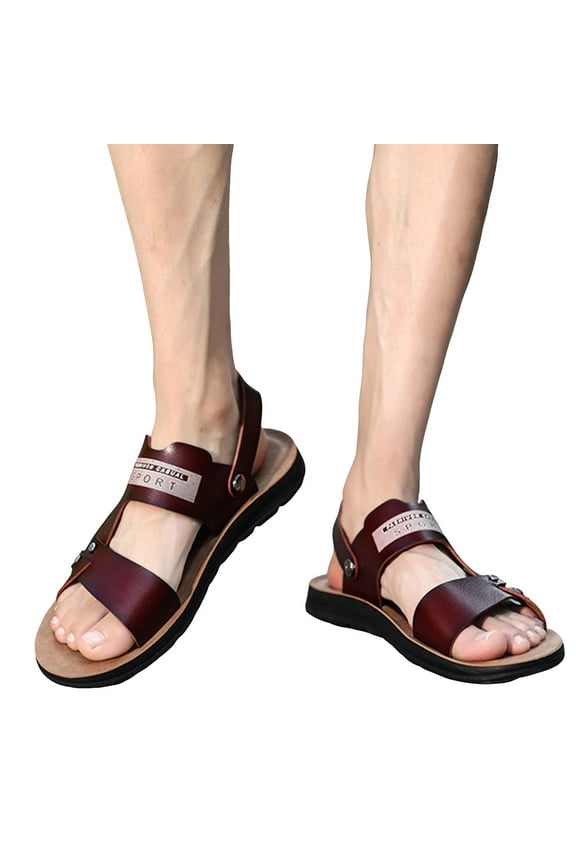 Slides for Men Comfort Arch Support Open Toe Slippers Anti-Slip Adjustable Beach Shoes