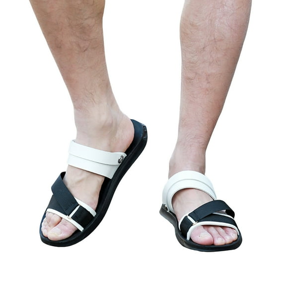 IUJSOY Slides for Men Comfort Arch Support Open Toe Slippers Anti-Slip Adjustable Beach Shoes