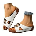 thumbnail image 1 of IUJSOY Slides for Women Fashion Buckle Slip on Shoes Platform Sandals Open Toe Summer Dress Shoes, 1 of 8
