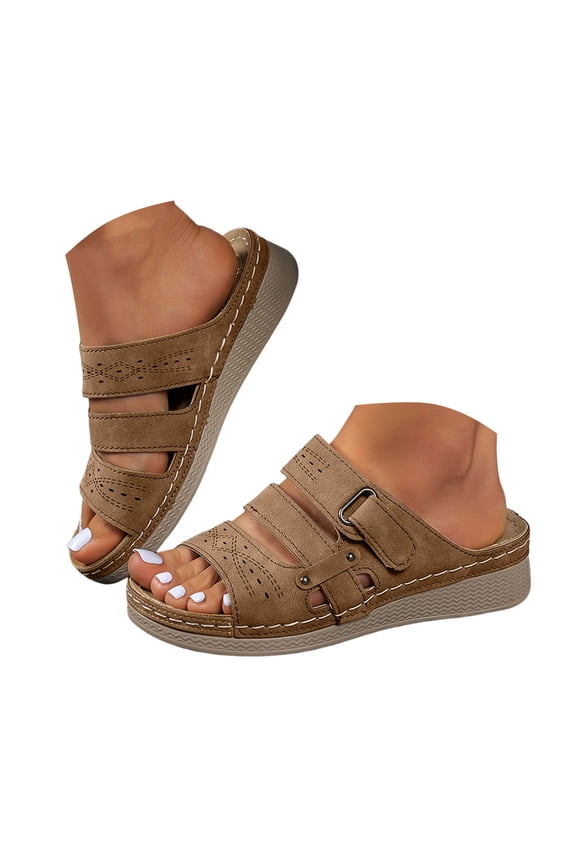 Slippers for Women Casual Boho Slide Sandals Platform Beach Shoes Comfortable Slip on Shoes