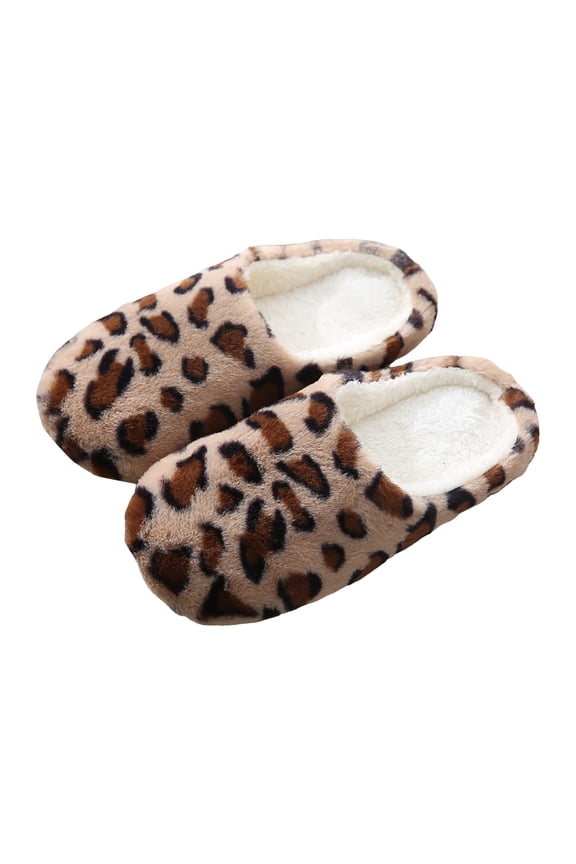 Slippers for Women Leopard Print Bedroom Indoor Slip on Shoes Floor Socks House Slippers