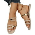 thumbnail image 1 of IUJSOY Slippers for Women Square Open Toe Sandals Slip on Slides Shoes Summer Beach Casual Flats, 1 of 7
