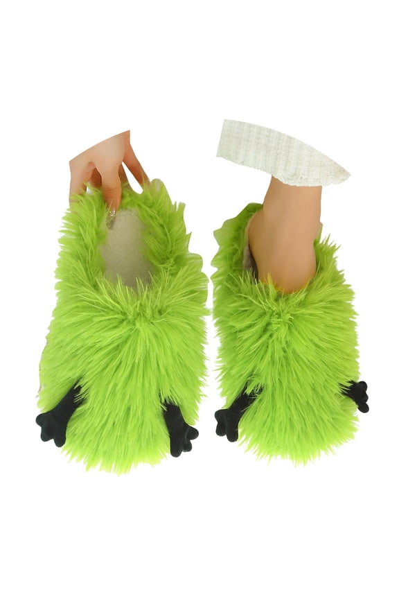 Slippers for Women Trendy Plush Slip on Shoes Casual Funny Indoor Cotton House Slippers