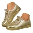 thumbnail image 1 of IUJSOY Sneakers for Women Lace up Tennis Shoes Trendy PU Leather Lightweight Walking Shoes, 1 of 9
