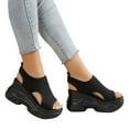 thumbnail image 1 of IUJSOY Sneakers for Women Platform Sandals Open Toe Wedges Heels Casual Knit Mesh Walking Shoes, 1 of 6