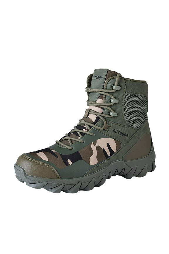 Soft Bottom Desert Boots for Men Outdoor Mountaineering Running Shoes Green 12