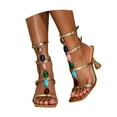 thumbnail image 1 of IUJSOY Strappy Sandals for Women Kitten Heels Caged Buckle Strap Square Toe Stiletto Heels, 1 of 8