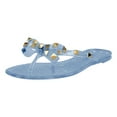 thumbnail image 1 of IUJSOY Studded Jelly Flip Flops for Women Bowknot Sandals Flat Thongs Slippers Slip on Beach Shoes, 1 of 5