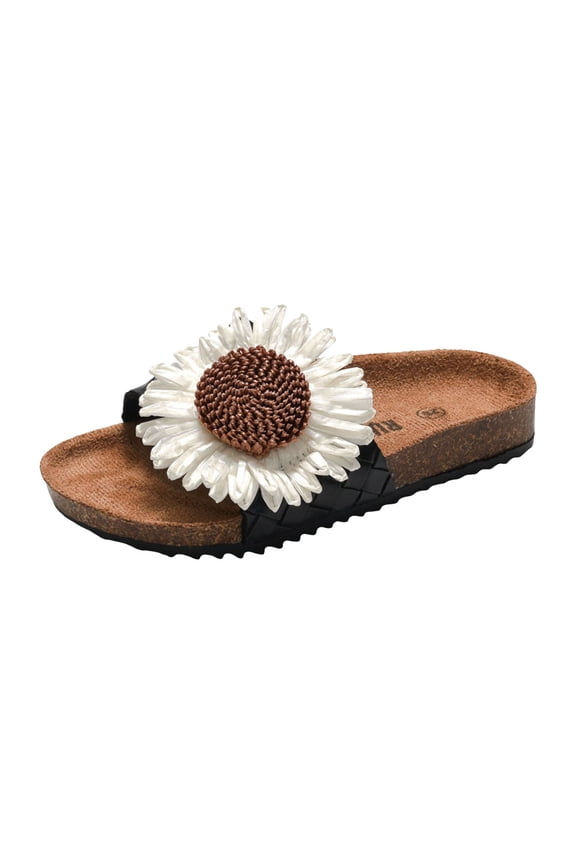 Toddler Girl Sandals Flower Girl Dress Shoes Open Toe Little Kid Summer Flats Slippers
