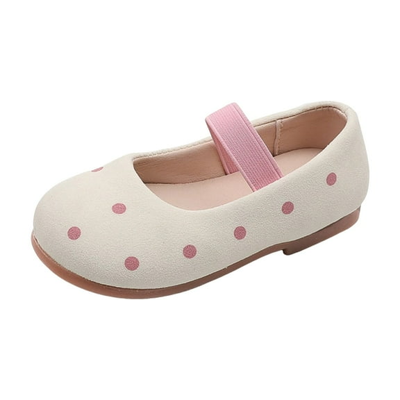 IUJSOY Toddler Girls Dress Shoes Cute Mary Jane Flats Elastic Strap Ballet Flats Flower Girl Shoes