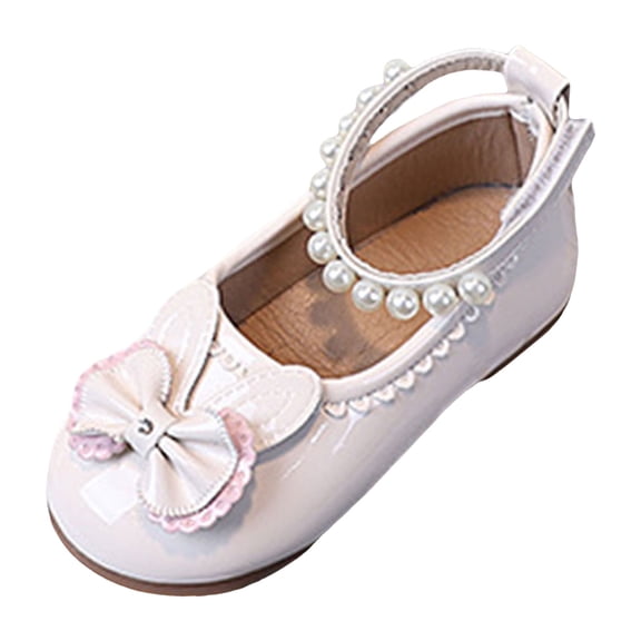 IUJSOY Toddler Little Girls Cute Bowknot Flats Mary Jane Princess Dress Shoes Wedding Flower Shoes