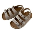 thumbnail image 1 of IUJSOY Toddler Sandals Boys Girls Cork Footbed Sandal Kids Comfort Adjustable Slip on Slippers, 1 of 6