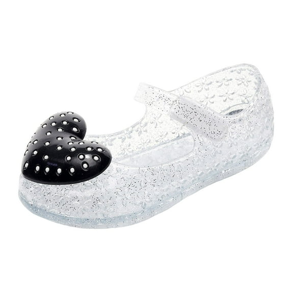 IUJSOY Toddler Sandals Jelly Shoes for Girls Heart Closed Toe Mary Jane Flats Little Kids Sandals