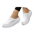 thumbnail image 1 of IUJSOY Walking Shoes Women Closed TOe Mules Platform Loafers Soft Sole Slip on Slides Shoes, 1 of 6