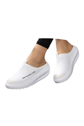 Mostsola Walking Shoes Women Closed TOe Mules Platform Loafers Soft Sole Slip on Slides Shoes