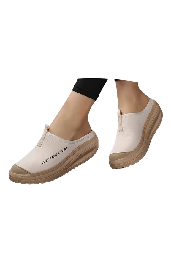 Walking Shoes Women Closed TOe Mules Platform Loafers Soft Sole Slip on Slides Shoes