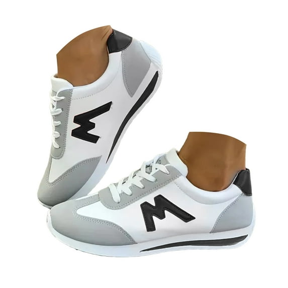 IUJSOY Walking Shoes Women Lace up Athletic Tennis Shoes Comfort Fashion Sneakers Casual Flats