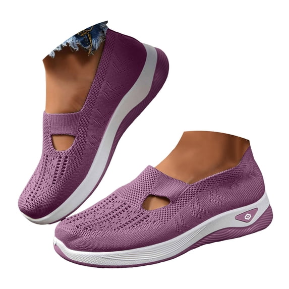 Mostsola Walking Shoes Women Lightweight Sneakers Knit Mesh Slip on Shoes Loafers Summer Dress Shoes