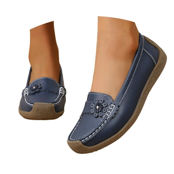 IUJSOY Walking Shoes Women Slip on Loafers Non-Slip Sneakers Business Casual Shoes Penny Loafers