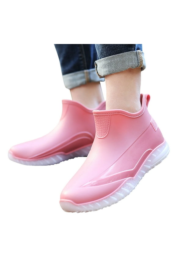 Waterproof Garden Shoes for Women Outdoor Slip on Rain Boots Ankle Work Shoes Garden Clogs