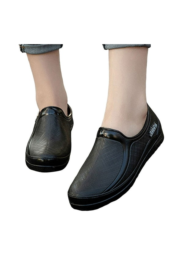 Waterproof Garden Shoes for Women Slip on Rubber Rain Footwear Short Ankle Booties