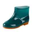 thumbnail image 1 of IUJSOY Waterproof Womens Rain Boots Insulated Rubber Garden Work Shoes Fashion Wide Calf Ankle Boots, 1 of 6