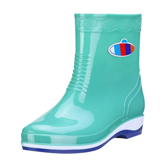 IUJSOY Waterproof Womens Rain Boots Insulated Rubber Garden Work Shoes Fashion Wide Calf Ankle Boots