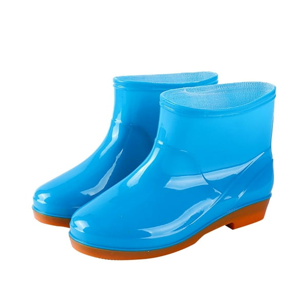 IUJSOY Waterproof Womens Rain Boots Insulated Rubber Garden Work Shoes Fashion Wide Calf Ankle Boots