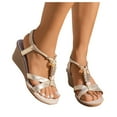 thumbnail image 1 of IUJSOY Wedge Espadrilles for Women Open Toe Bohemian Sandals Casual Summer Slingback Heels, 1 of 8