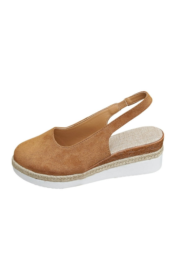 Wedges Sandals for Women Platform Espadrilles Slingback Closed-toe Clogs Summer Sandals