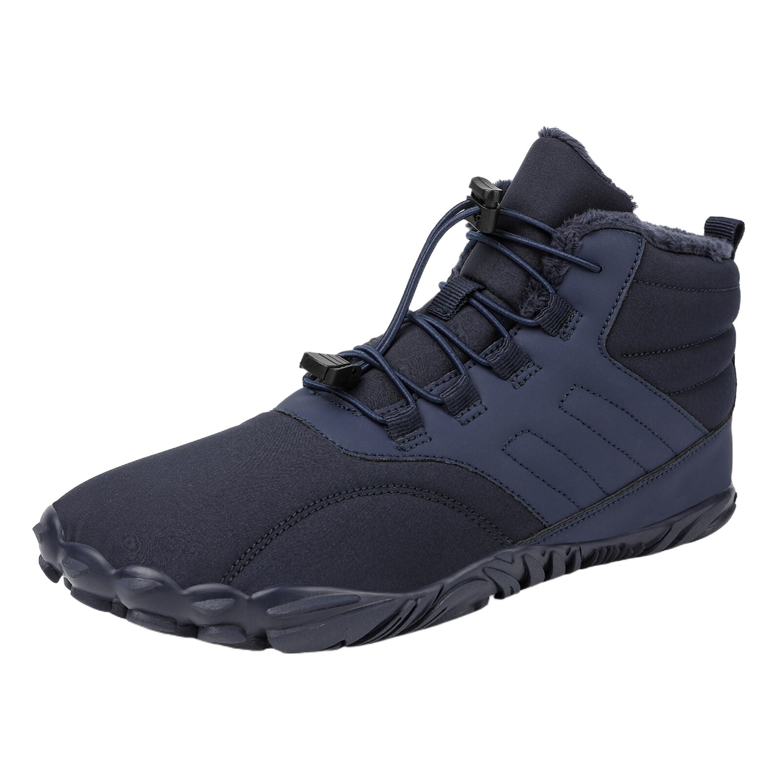 IUJSOY Winter Barefoot Hiking Boots for Men Sli on Warm Zero Drop Snow Boots Wide Toe Box Ankle