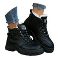 thumbnail image 1 of IUJSOY Winter Boots for Women Waterproof Platform Snow Boots Lcae up Furry Lined Hiking Shoes, 1 of 8
