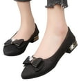 thumbnail image 1 of IUJSOY Women Low Heels Glitter Pumps Shoes Closed Toe Slip on Elegant Bowknot Ballet Shoes, 1 of 2
