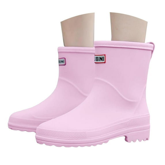 IUJSOY Women Rain Boots Insulated Lightweight Rubber Fashion Garden Shoes for Women Wide Calf