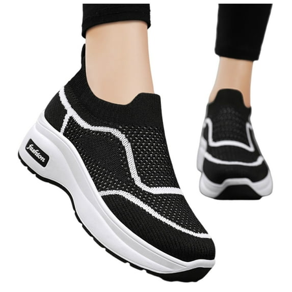IUJSOY Women Walking Shoes Mesh Sneakers Non Slip Shoes Slip on Sock Sneakers Running Shoes