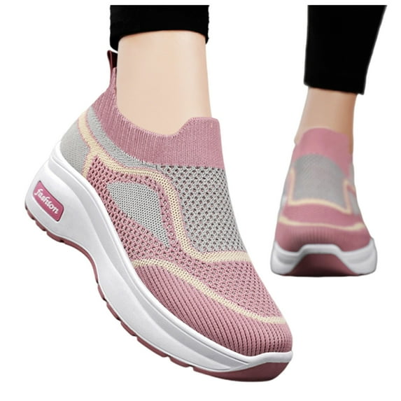 IUJSOY Women Walking Shoes Mesh Sneakers Non Slip Shoes Slip on Sock Sneakers Running Shoes
