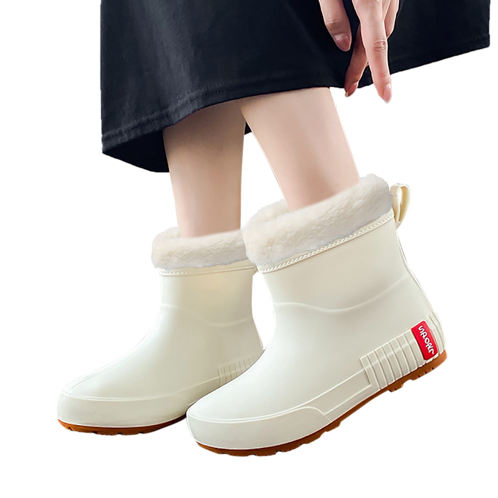 IUJSOY Women's Ankle Rain Boots Rubber Fishing Deck Boots Anti-Slip Short Waterproof Shoes Outdoor
