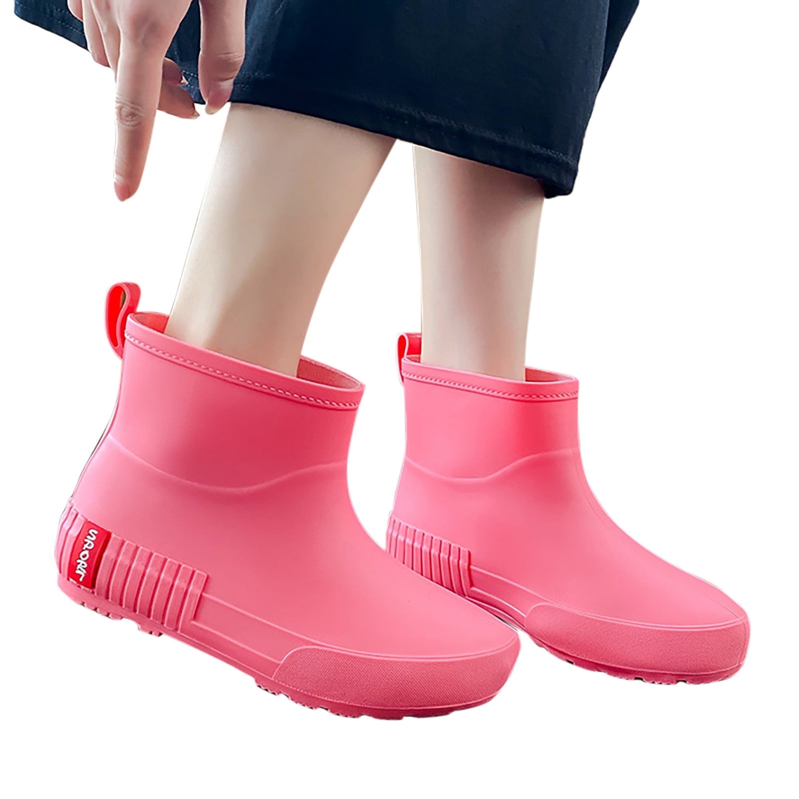 IUJSOY Women's Ankle Rain Boots Rubber Fishing Deck Boots Anti-Slip Short Waterproof Shoes Outdoor